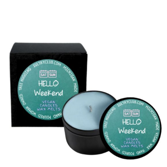 HELLO WEEKEND! TRAVEL CANDLE - Picture 1 of 2